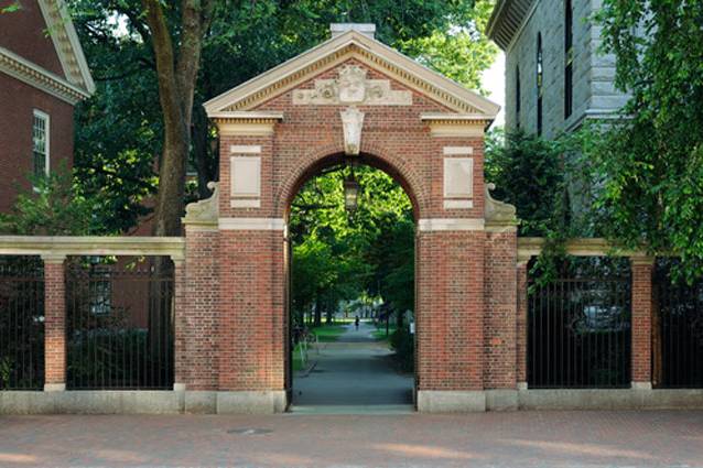 The gate to Harvard Yard